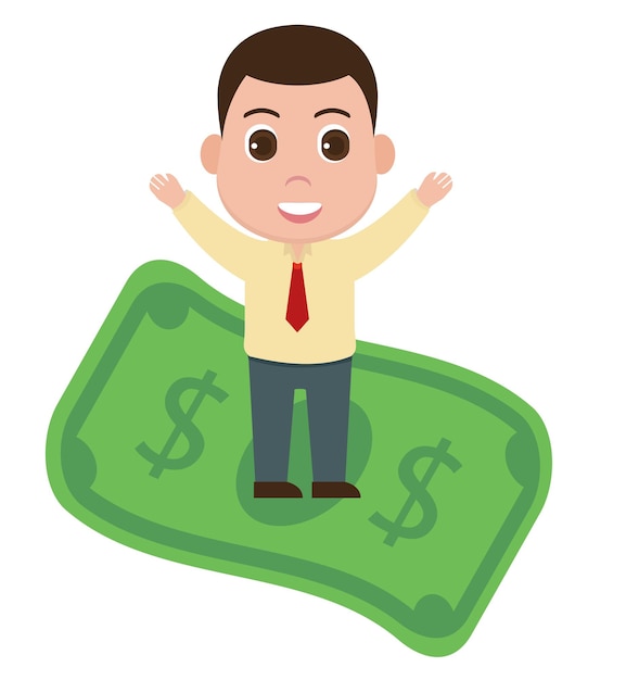 hombre de negocios, con, un, dólar, vector