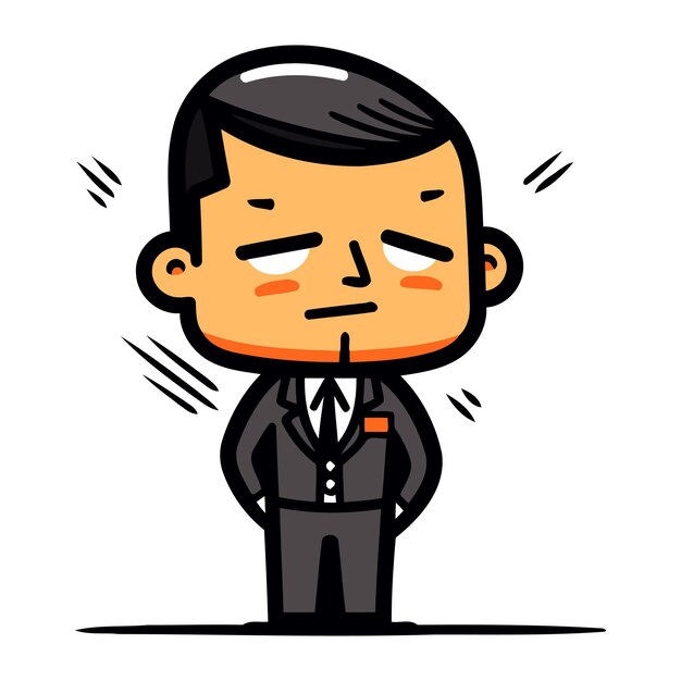Hombre de negocios enojado Ilustración vectorial de dibujos animadosAAA