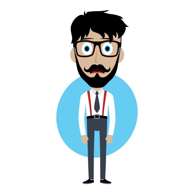 hombre de negocios oficina chico divertido dibujos animados