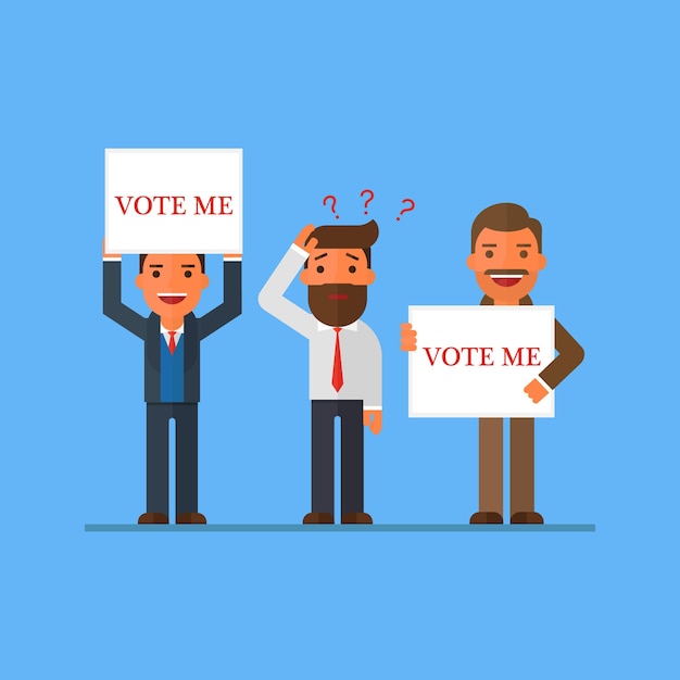 hombre de negocios que quiere su voto