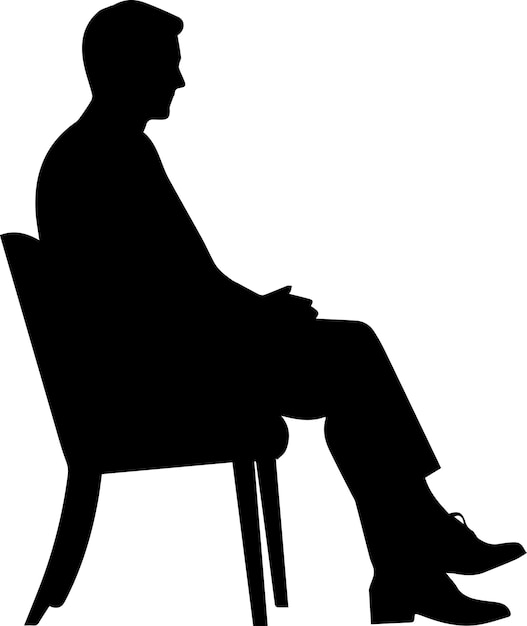 Vector hombre de negocios sentado en una silla silueta vectorial 2