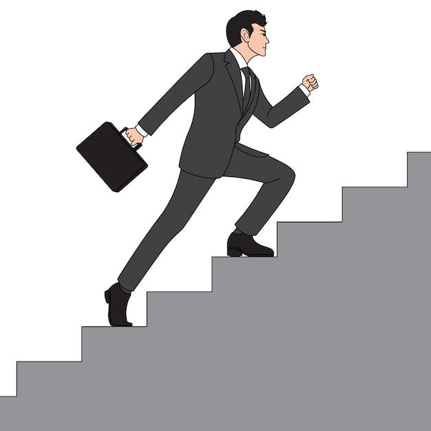 un hombre de negocios subiendo las escaleras