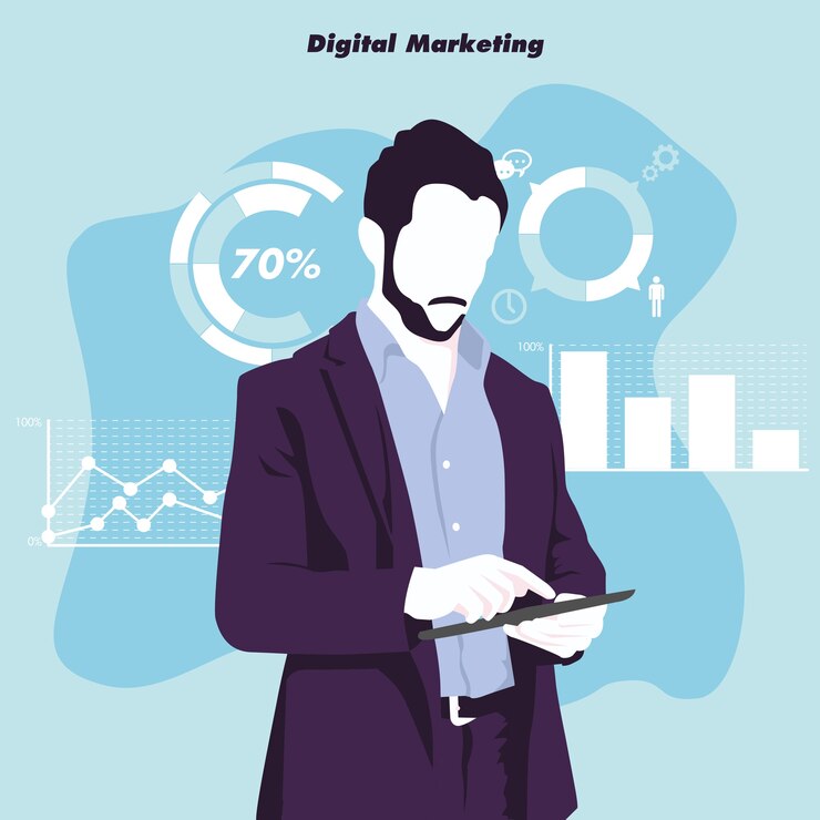 Vector hombre de negocios con tableta