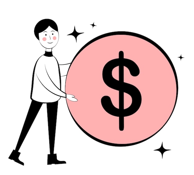 El hombre de negocios tiene el dinero Doodle