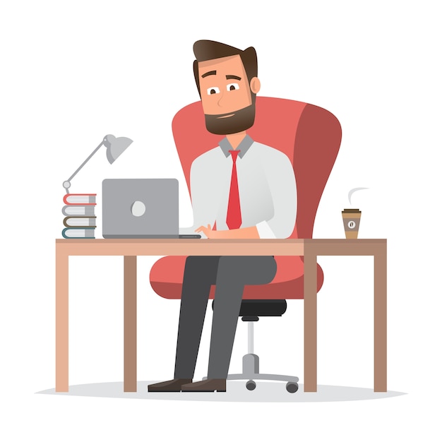hombre de negocios trabajando en su oficina
