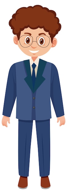 Vector hombre de negocios, en, traje azul