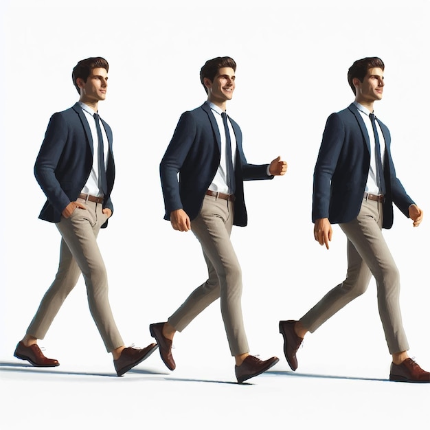 Vector el hombre de negocios en traje está caminando en una ilustración vectorial de postura exitosa
