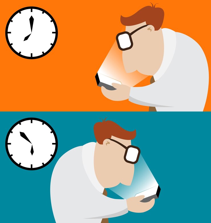 Vector hombre de negocios usando su móvil