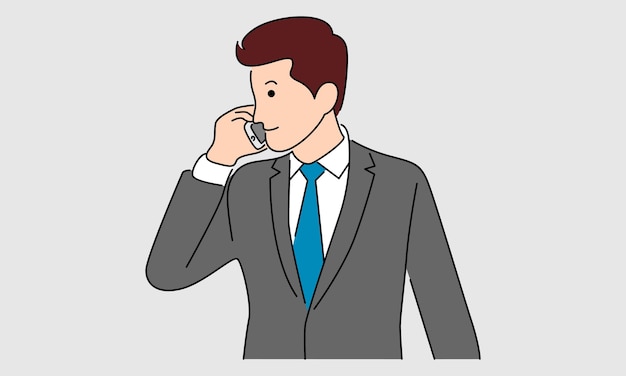 Hombre de negocios, utilizar, teléfono móvil, para hablar