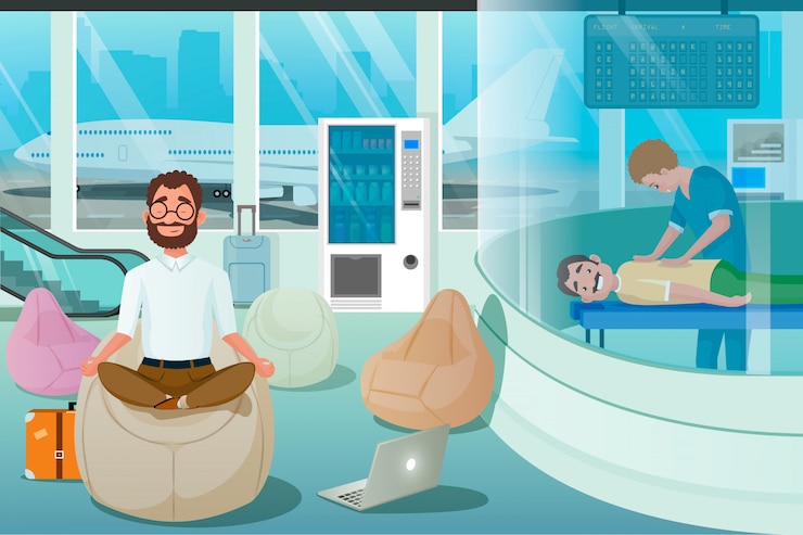 Vector hombre de negocios en viaje