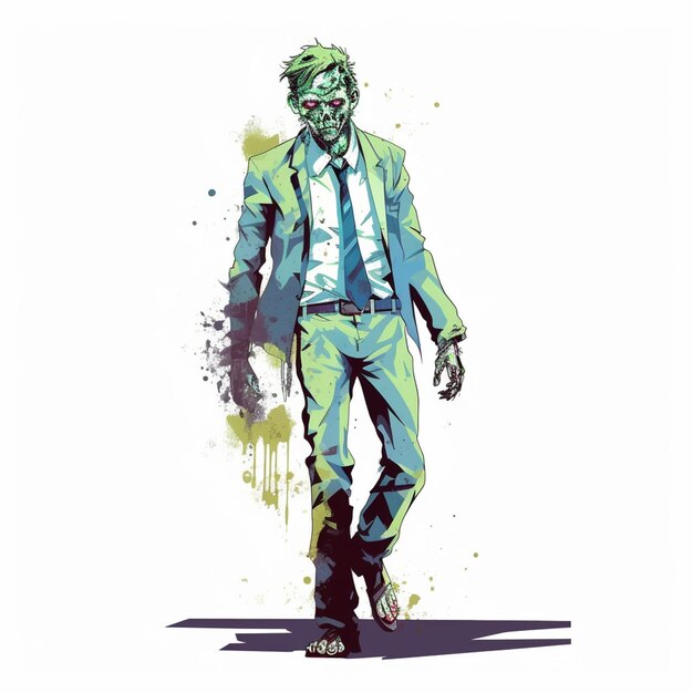 Vector hombre de negocios, zombi