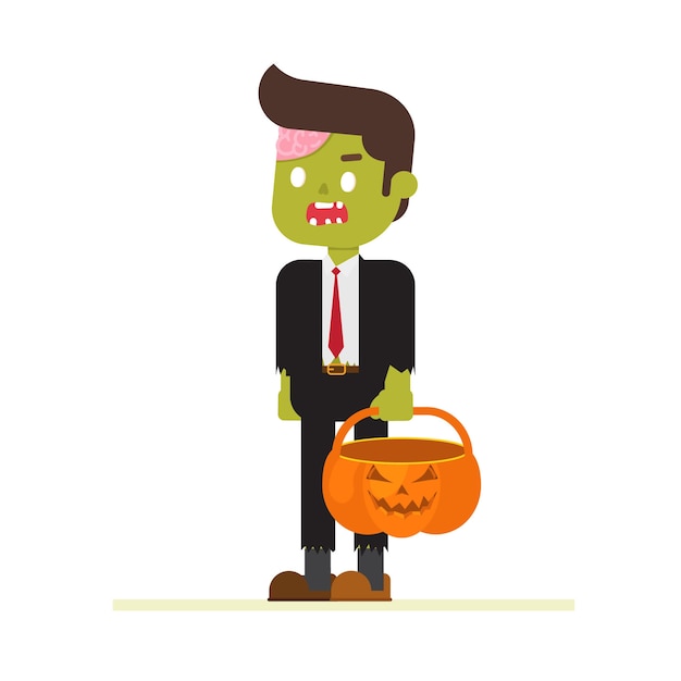 Hombre de negocios zombie de halloween