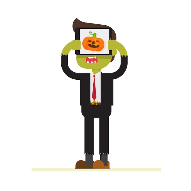 Hombre de negocios zombie para halloween