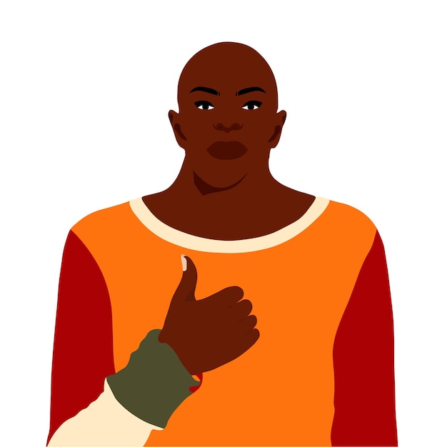 Hombre negro audaz y elegante en un vector de estilo artístico elegante