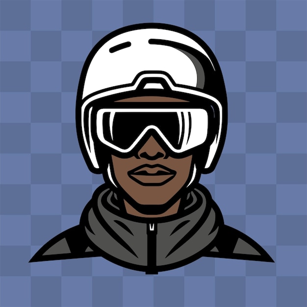 Vector hombre negro con casco de esquí icono vector