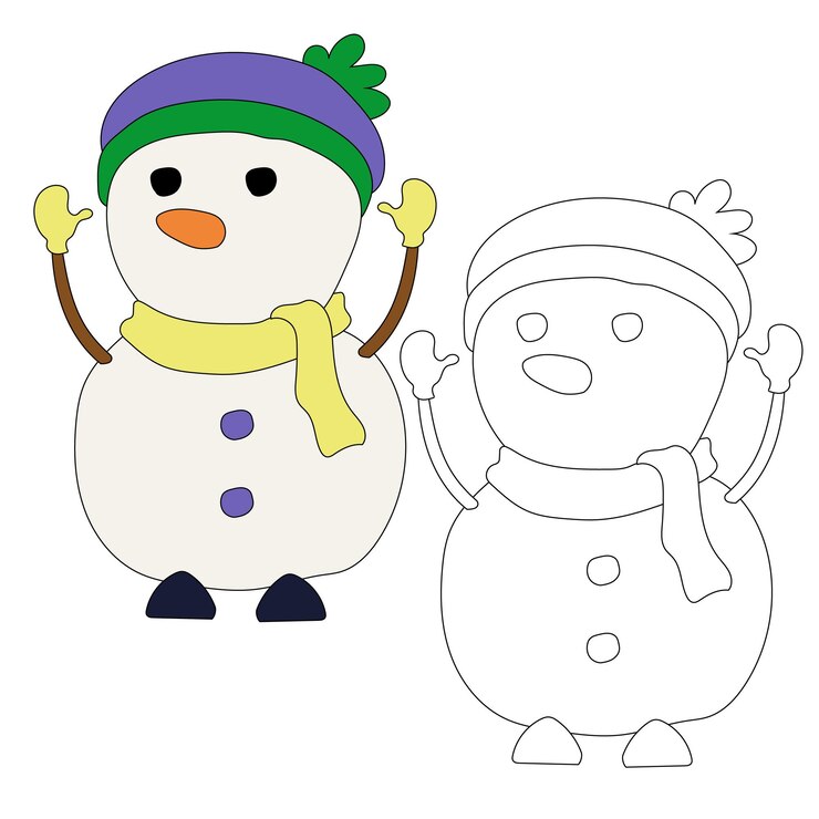 Hombre de nieve Clipart para los amantes de la temporada de invierno Este tema de invierno Hombre de Nieve Vector se adapta a la Navidad