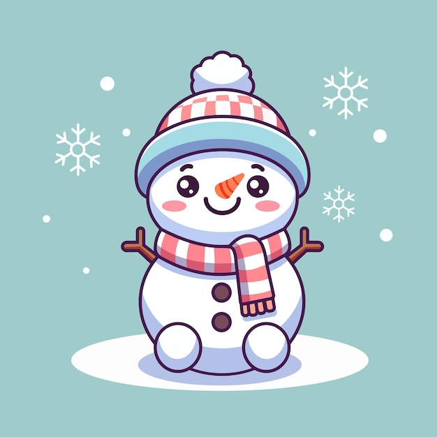 Hombre de nieve de dibujos animados icono vectorial ilustración objeto naturaleza icono concepto
