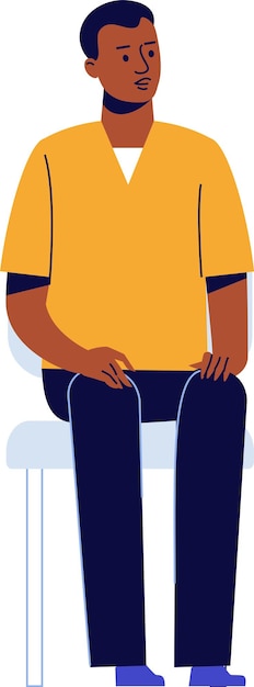 hombre norteamericano africano negro, sentado, en, silla
