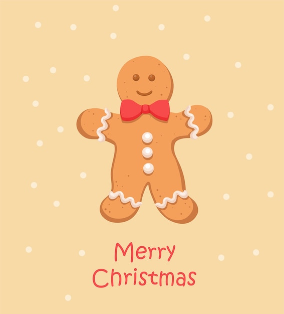 Vector hombre de pan de jengibre juguetes de navidad tarjetas de navidad decoraciones de navidad celebraciones vectoriales vacaciones