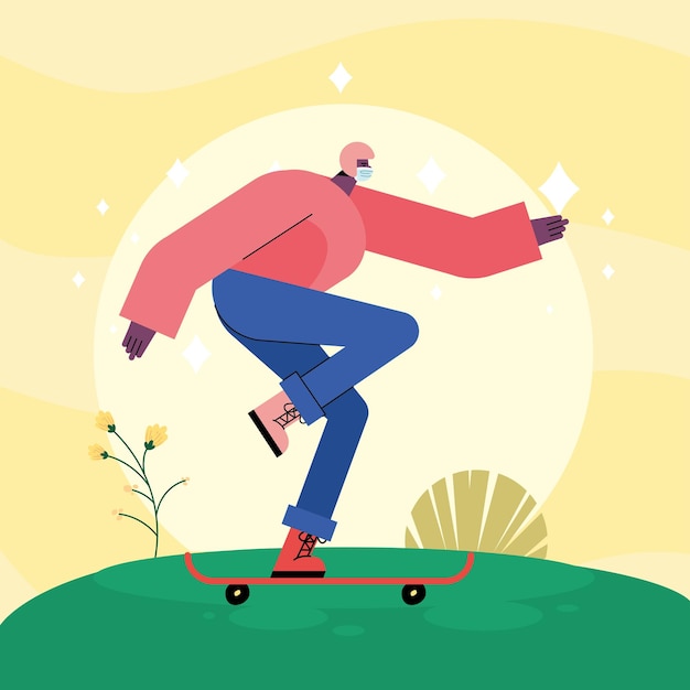 Hombre en patineta