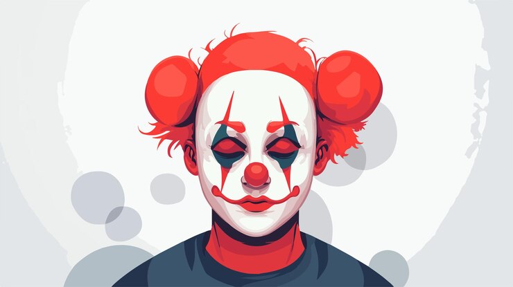 Vector hombre payaso profesional ilustración vectorial aislada estilo plano