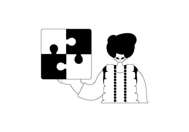 Hombre con un perplejo en su escritura a mano, obra de arte de cable espacial y oscuro, ilustración vectorial de estilo moderno