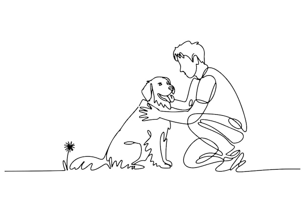 Hombre y perro Una representación artística continua de la amistad