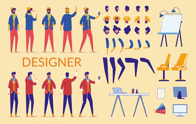 Hombre Personajes Diseñador Constructor, Equipamiento.