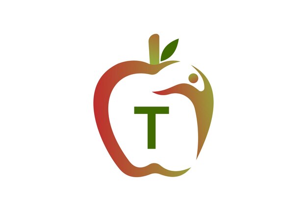 Hombre con la plantilla del logotipo de la última T
