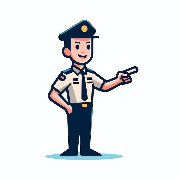 Un hombre policía ilustraciones vectoriales en fondo blanco