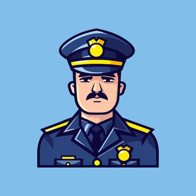 Vector el hombre policía, el sheriff, el icono de la ilustración vectorial.