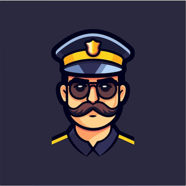 Vector el hombre policía, el sheriff, el icono de la ilustración vectorial.