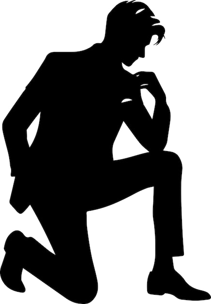 hombre posa ilustración de silueta vectorial color negro 25