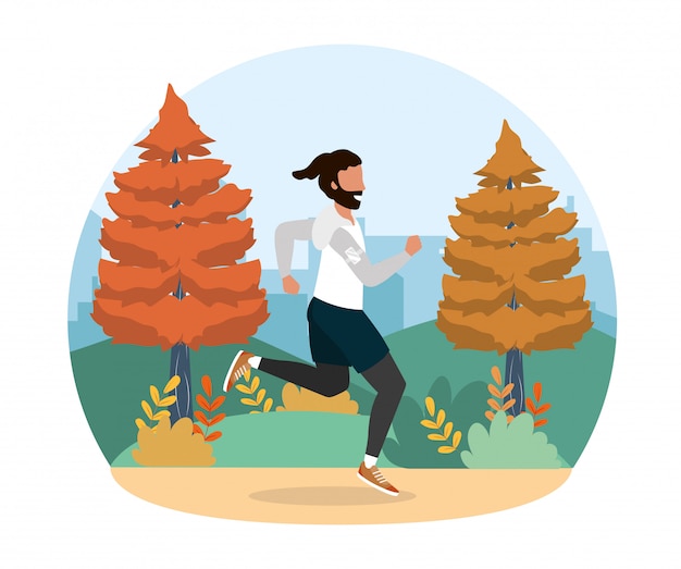 Hombre práctica correr ejercicio físico