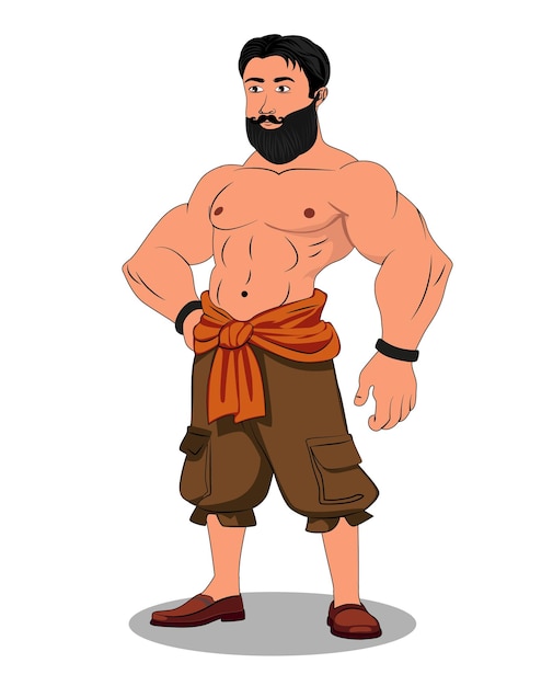 Un hombre de pueblo diseño de personaje de dibujos animados
