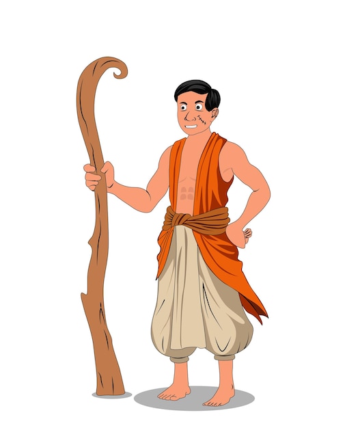 Un hombre de pueblo diseño de personajes de dibujos animados para historias de animación