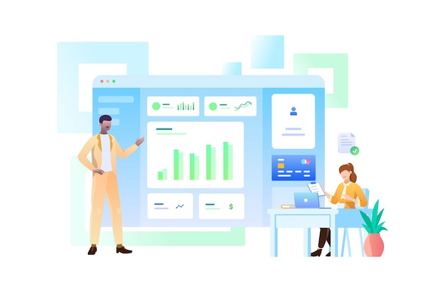 hombre que presenta el concepto de diseño web
