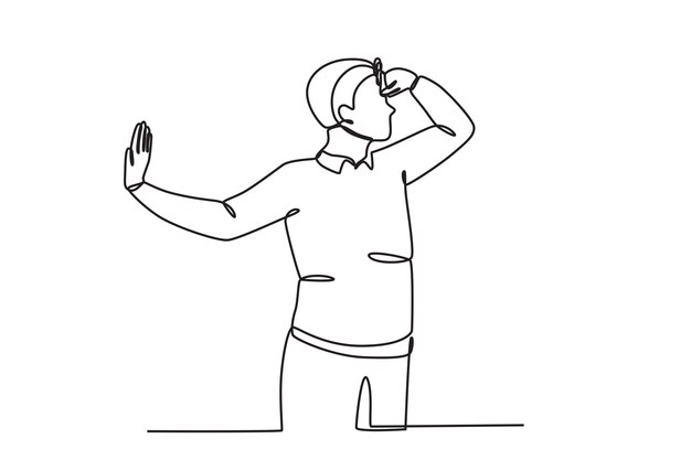 Un hombre que se siente deprimido Blue Monday dibujo en línea