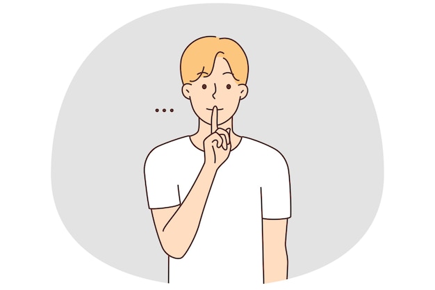 El hombre que sostiene el dedo en los labios pide silencio