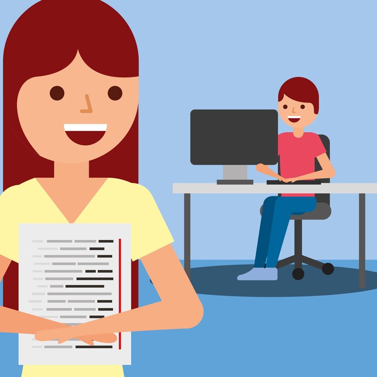 Vector hombre que trabaja en la codificación del programa informático y joven