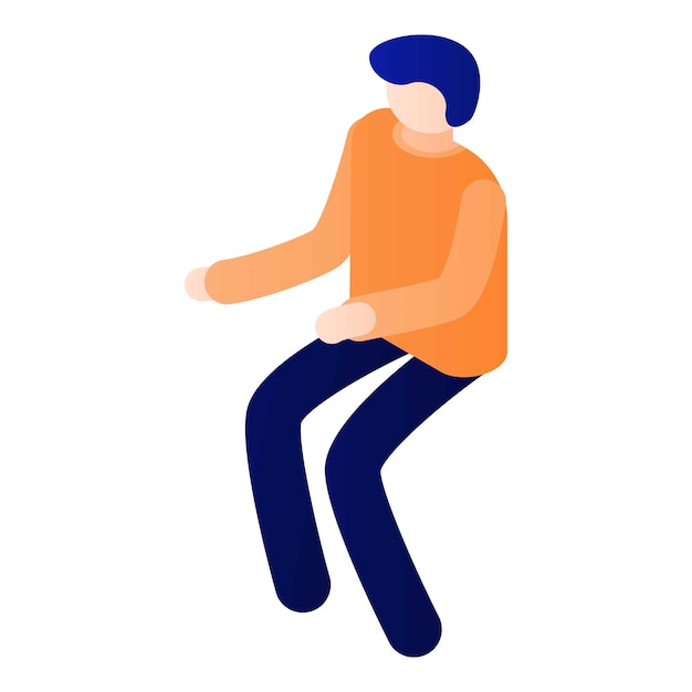 El hombre quiere sentarse icono Isométrico del hombre quiere sentarse icono vectorial para diseño web aislado sobre fondo blanco