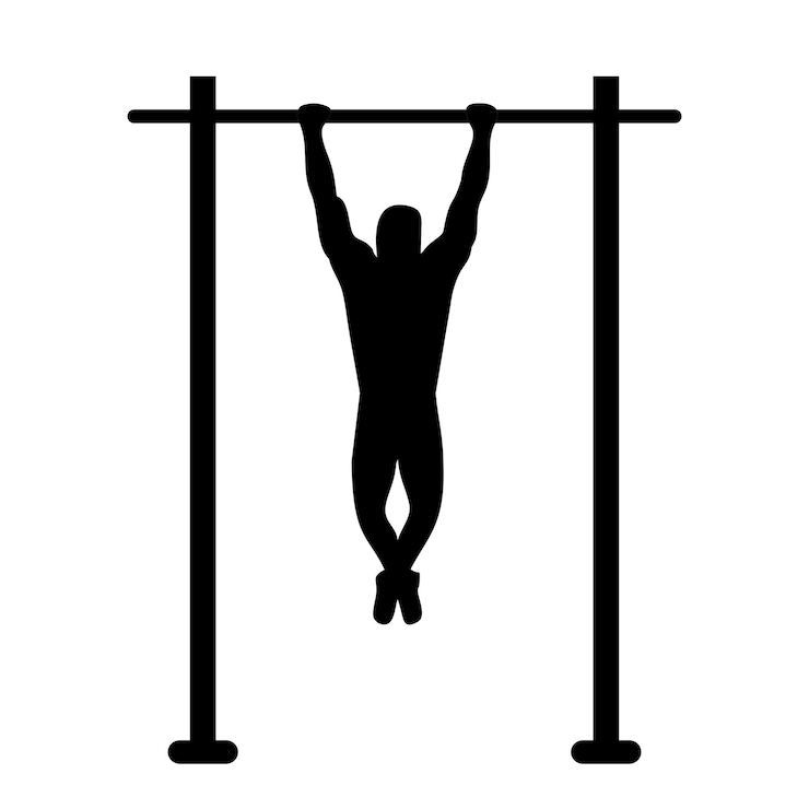 Vector hombre realizando un ejercicio de tracción