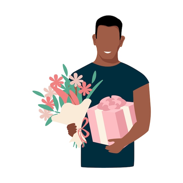Hombre con un regalo.
