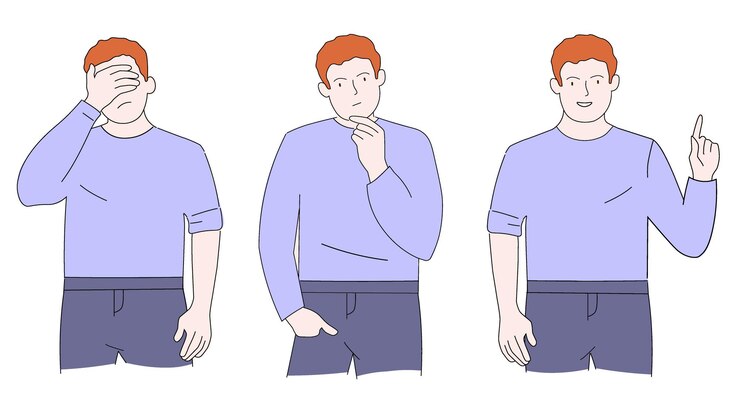 Vector un hombre resuelve un problema piensa viene con una idea el proceso de pensamiento de una persona en el trabajo