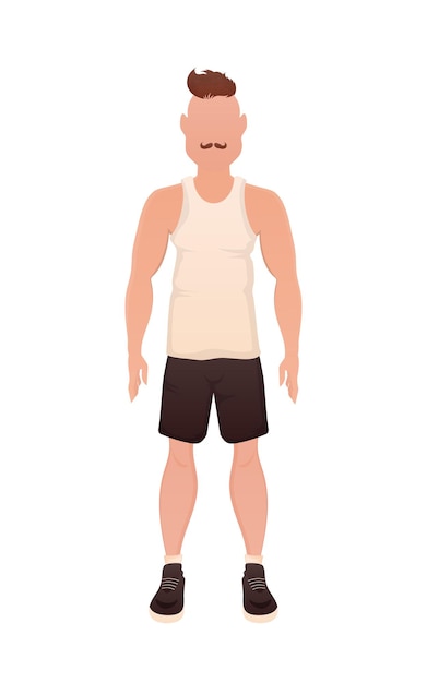 Un hombre con ropa de cuerpo entero Estilo de dibujos animados aislado