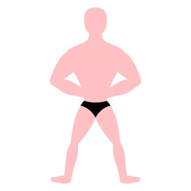 Un hombre en ropa interior con las manos en la espalda está de pie ilustración vectorial