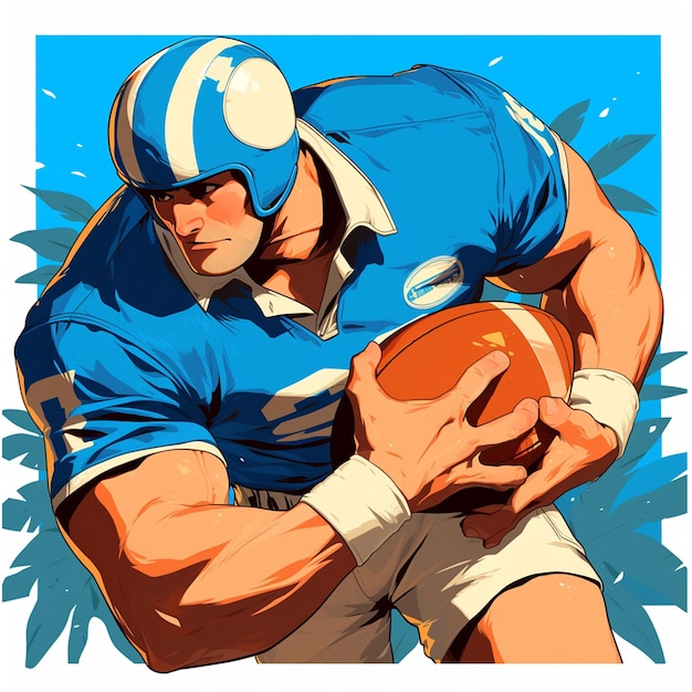 Vector un hombre de samoa americana está jugando al fútbol