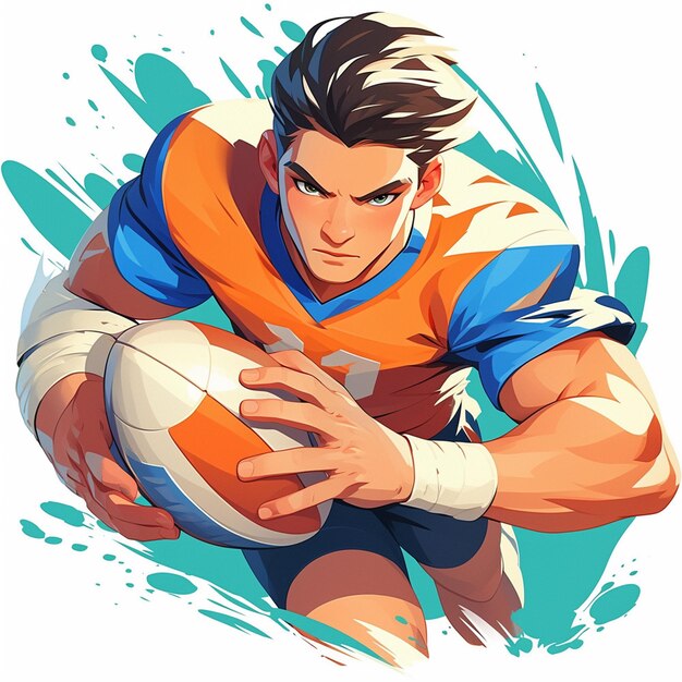 Vector un hombre de samoa americana está jugando al fútbol