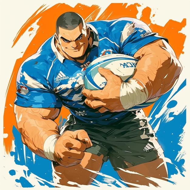 Vector un hombre de samoa está jugando al rugby