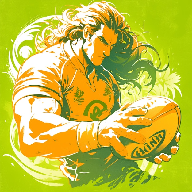 Vector un hombre de samoa está jugando al rugby